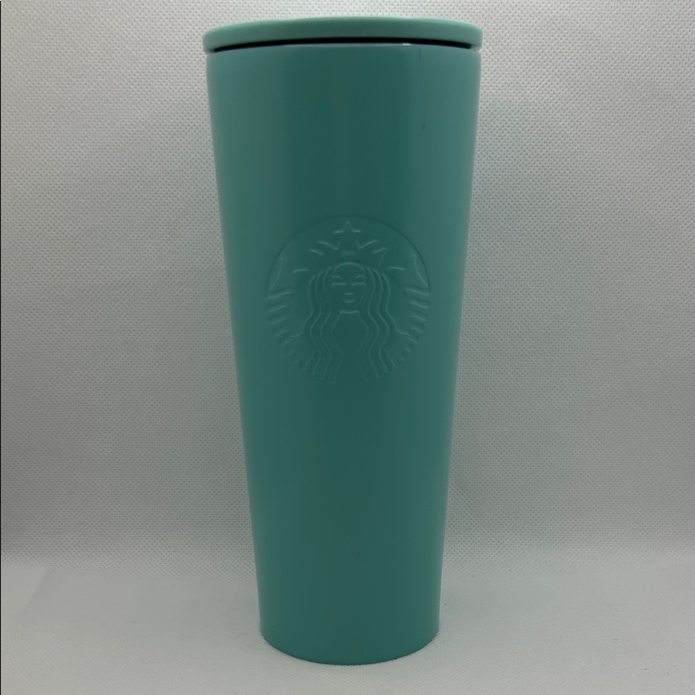 Starbucks Metal Aqua Tumbler with Embossed Logo